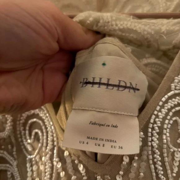 BHLDN White/Cream Beaded Gown - Size 4 - Picture 4 of 9